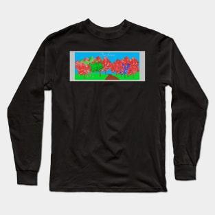 Art Painting of Red and Green Trees Forever Long Sleeve T-Shirt